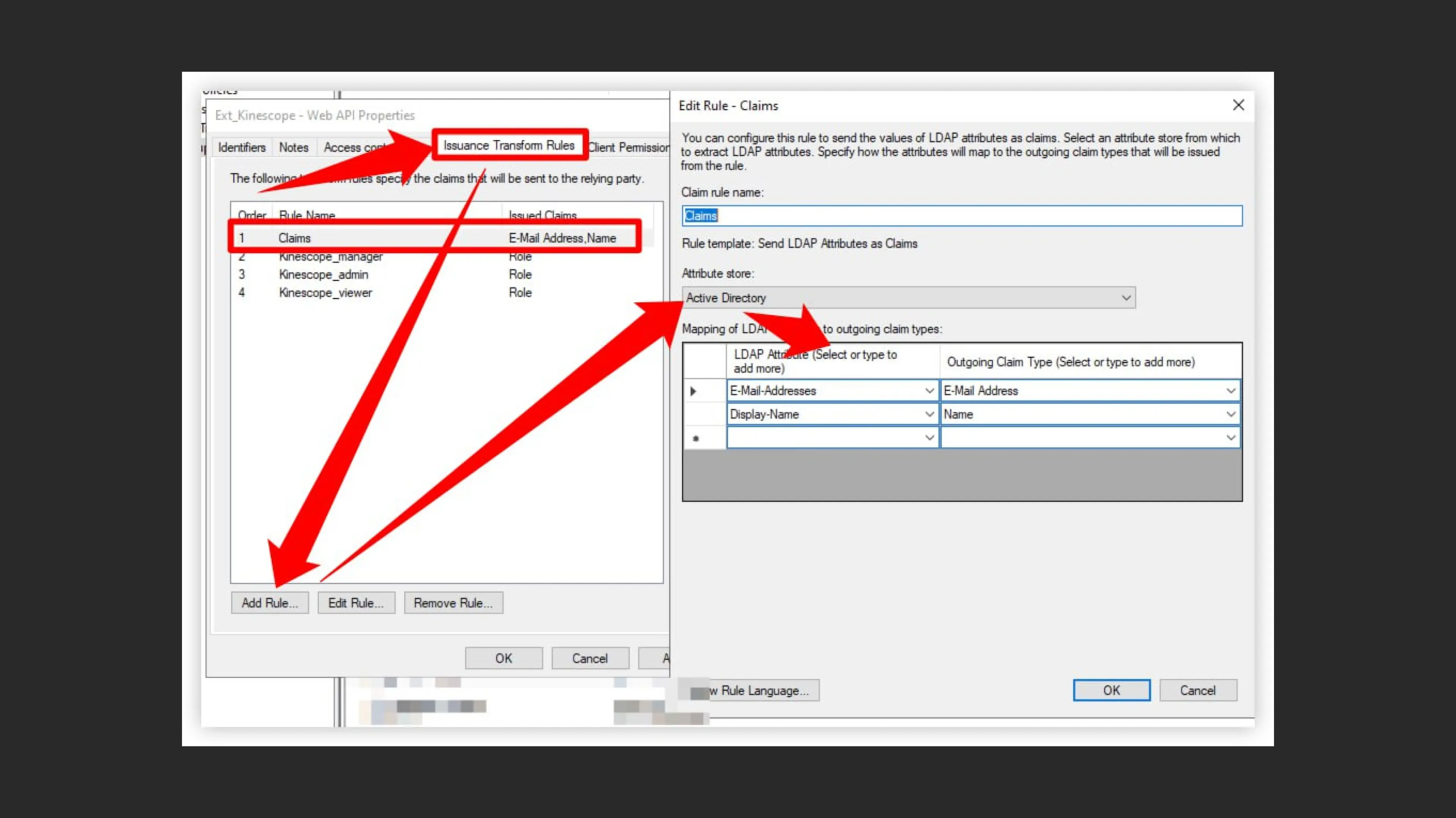 Настройка правил трансформации в AD FS