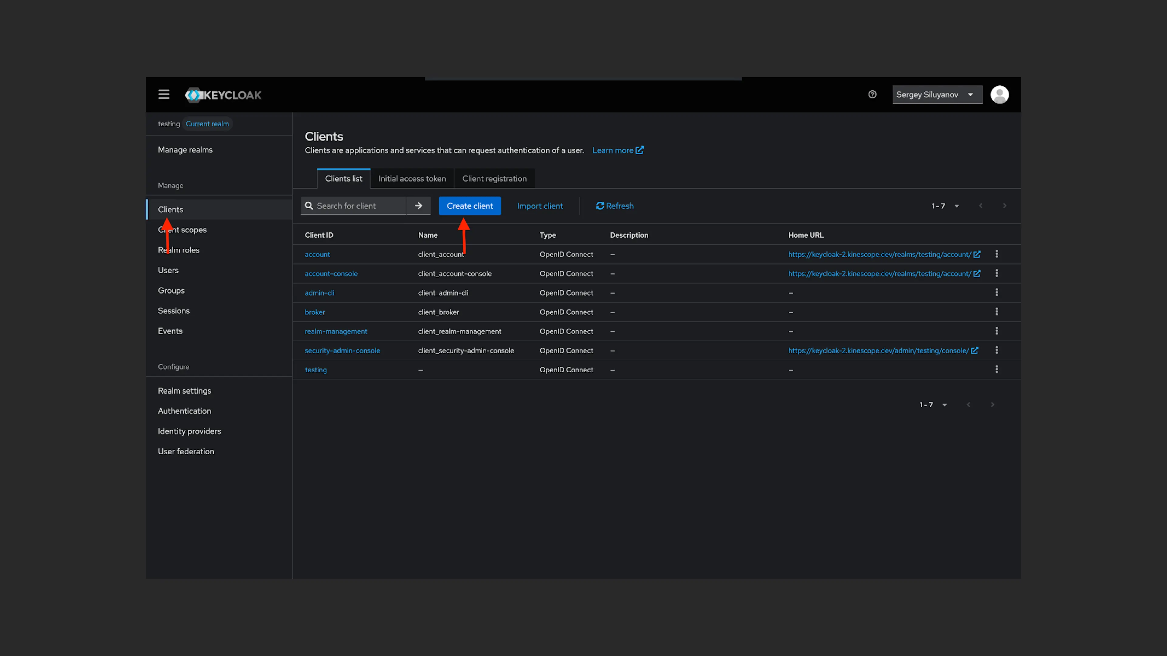 Создание клиента в Keycloak